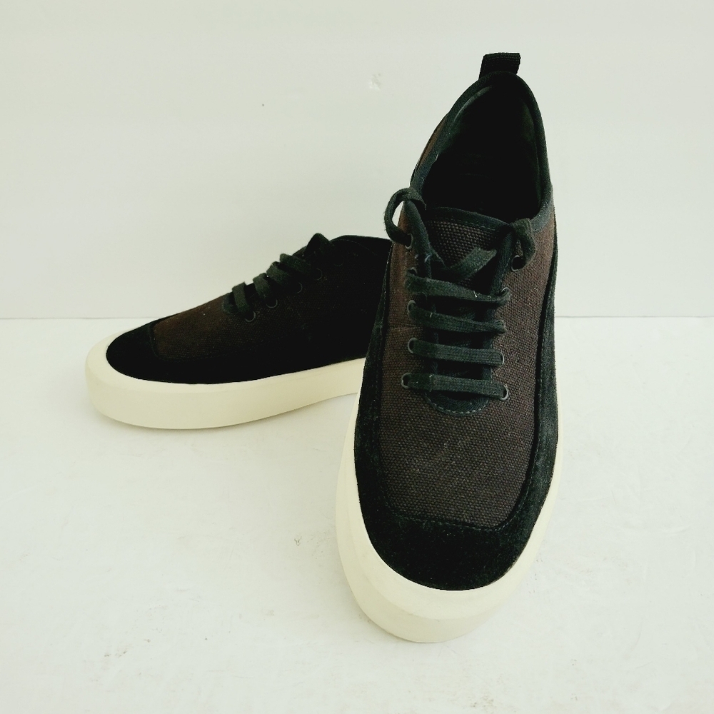NEW Vince Grady Low Top Sneakers Black Round Toe Lace Up Size 7